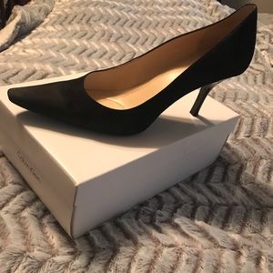 Calvin Klein black suede heels